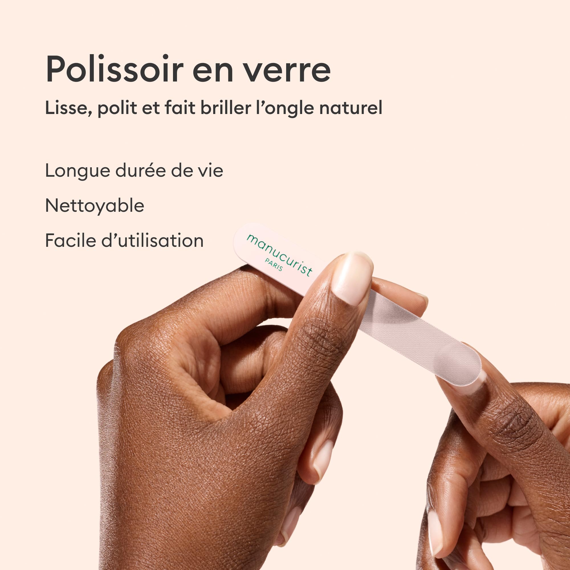 Manucurist Trio Coutellerie - Coffret Tube Exclusif: 1 Lime à Ongles, 1 Polissoir & 1 Pousse Cuticules en Verre - Accessoires Professionnels - Set Préparation Ongles - Made in France