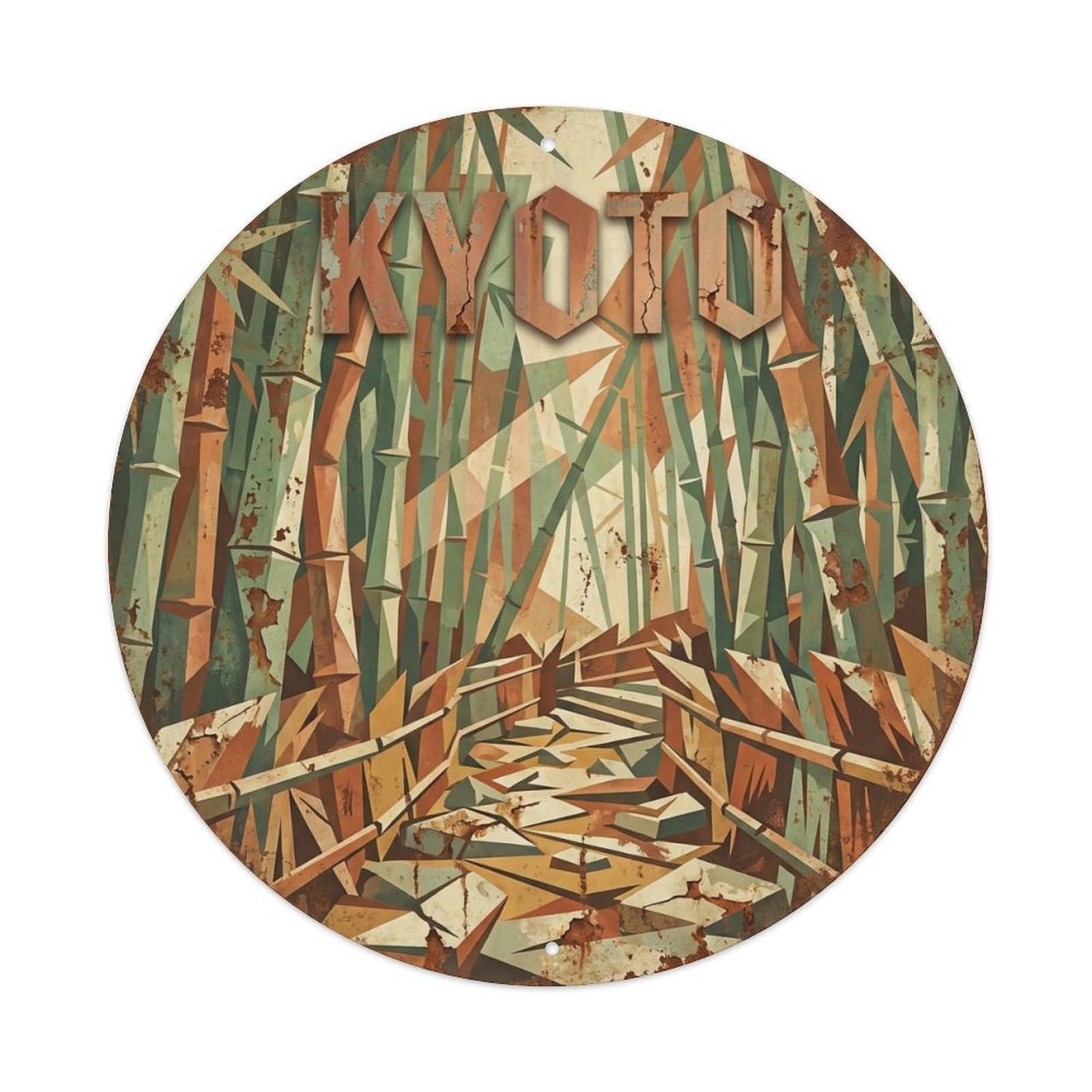 Vintage Travel Kyoto Japan Wonder Vintage Metal Tin Sign Plaque Wall Decor for Cafe, Club Bar, Office, Garden Metal Poster 8x8Inch