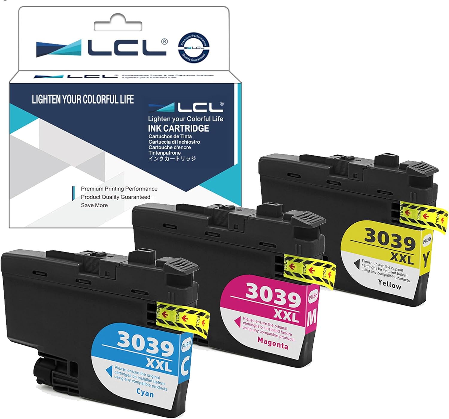 LCL LC3039XXL Ink Cartridges Replacement for Brother LC3037 LC3039 LC3039C LC3039M LC3039Y Compatible with MFC-J5845DW MFC-J5945DW MFC-J6945DW MFC-J6545DW Printer (3-Pack CMY)
