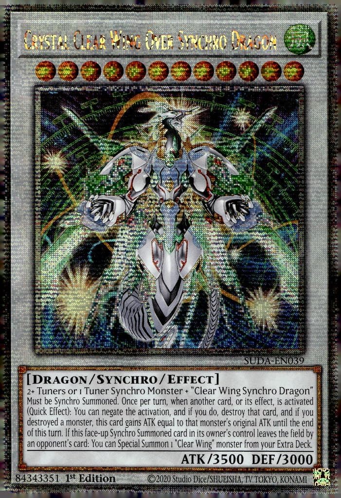 Crystal Clear Wing Over Synchro Dragon (Quarter Century Secret Rare) - SUDA-EN039 - Quarter Century Secret Rare - 1st Edition