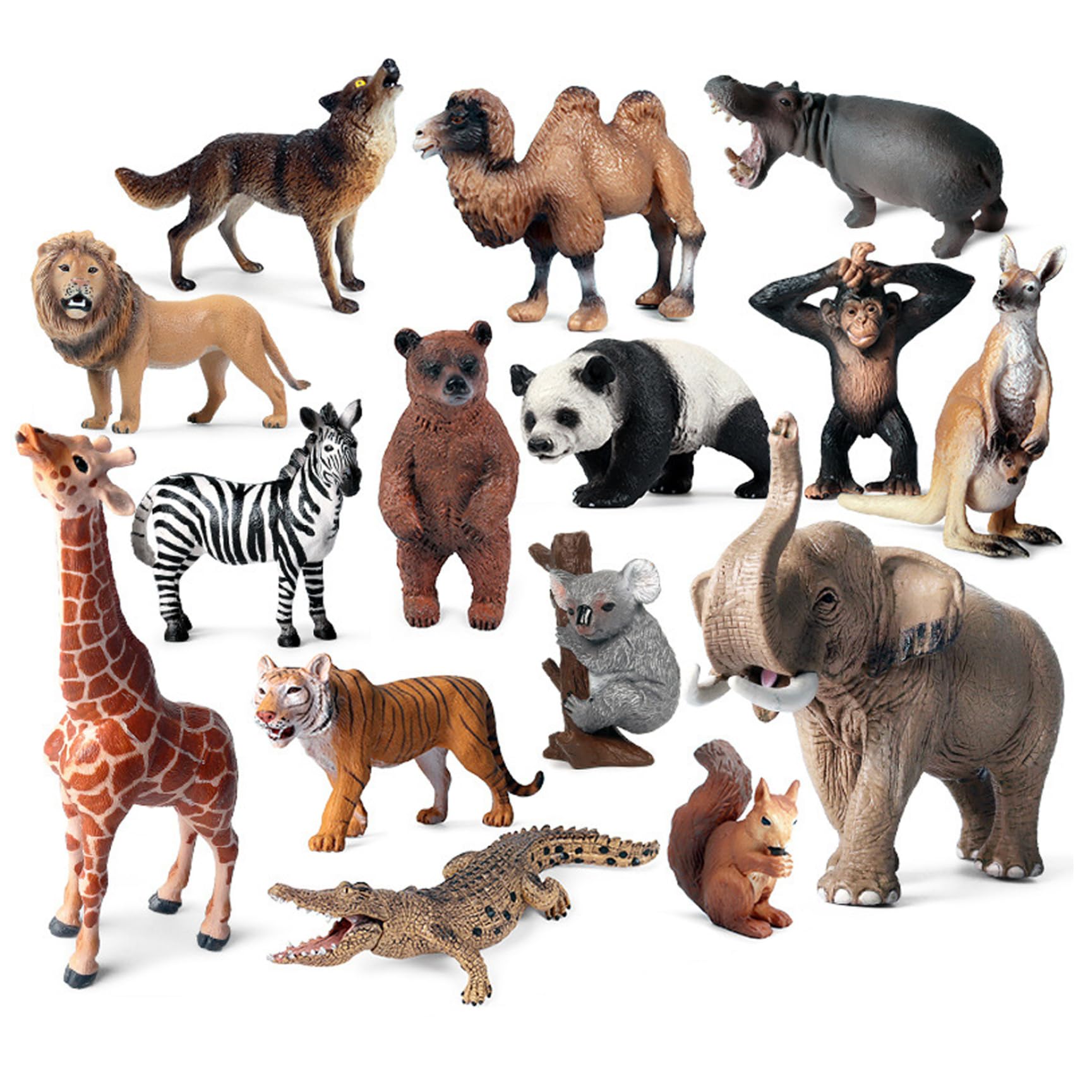 15 Stück Mini-Tierfiguren, realistische Wildtierfiguren aus Kunststoff für Wissenschaftsprojekte und Kuchendekoration, frühes Bildungsmodell für Kleinkinder, Kinder