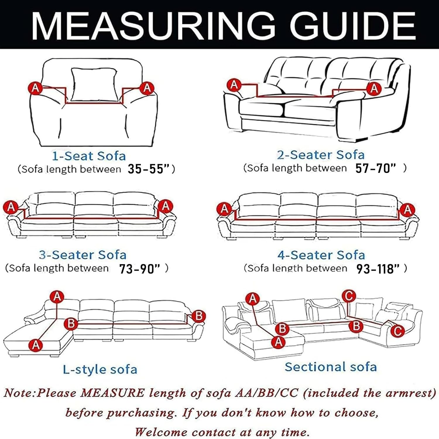 Christmas Couch Cover for L-Shape Sectional Sofa Cover, 2/3/4 Seater Christmas Sofa Slipcover Washable Furniture Protector Holiday Decor (B,1Seat/35~55'')