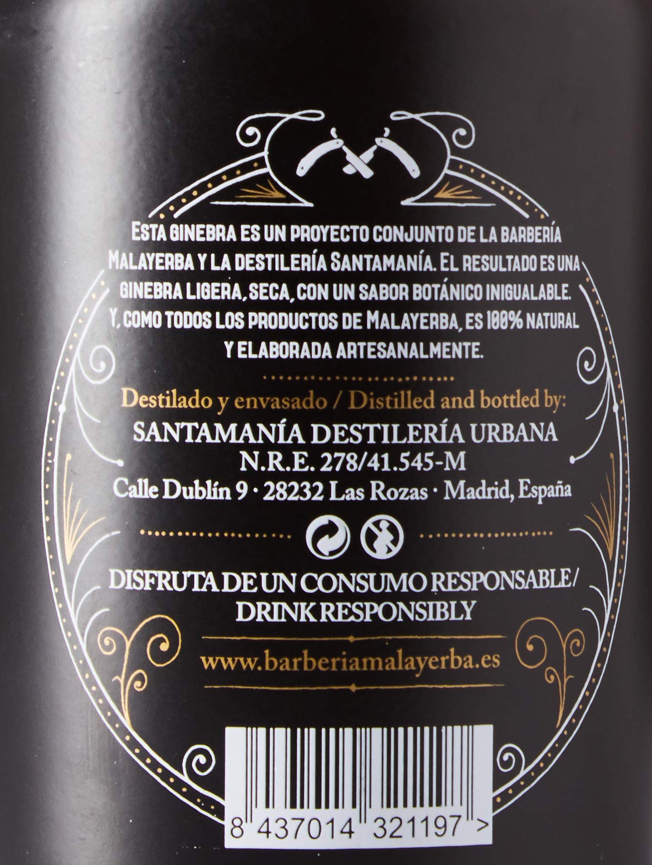 Gin Malayerba 70cl 40% Vol.