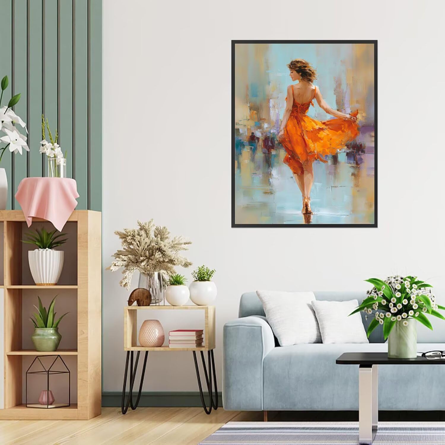 Dipingere con i Numeri Adulti Donna., Rosso Dipingere con i Numeri Bambini DIY Kit, Set Premium con Pennelli, Decorazione Casa & Creativo Regalo di Compleanno, Attività di Tempo libero 70x95cm z-335