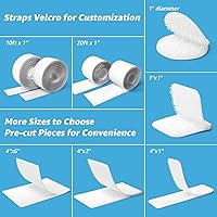 Vista 4 de Art3d 16 juegos de cinta adhesiva de gancho y bucle, tira adhesiva de doble cara de 1 pulgada x 4 pulgadas, resistente, color blanco