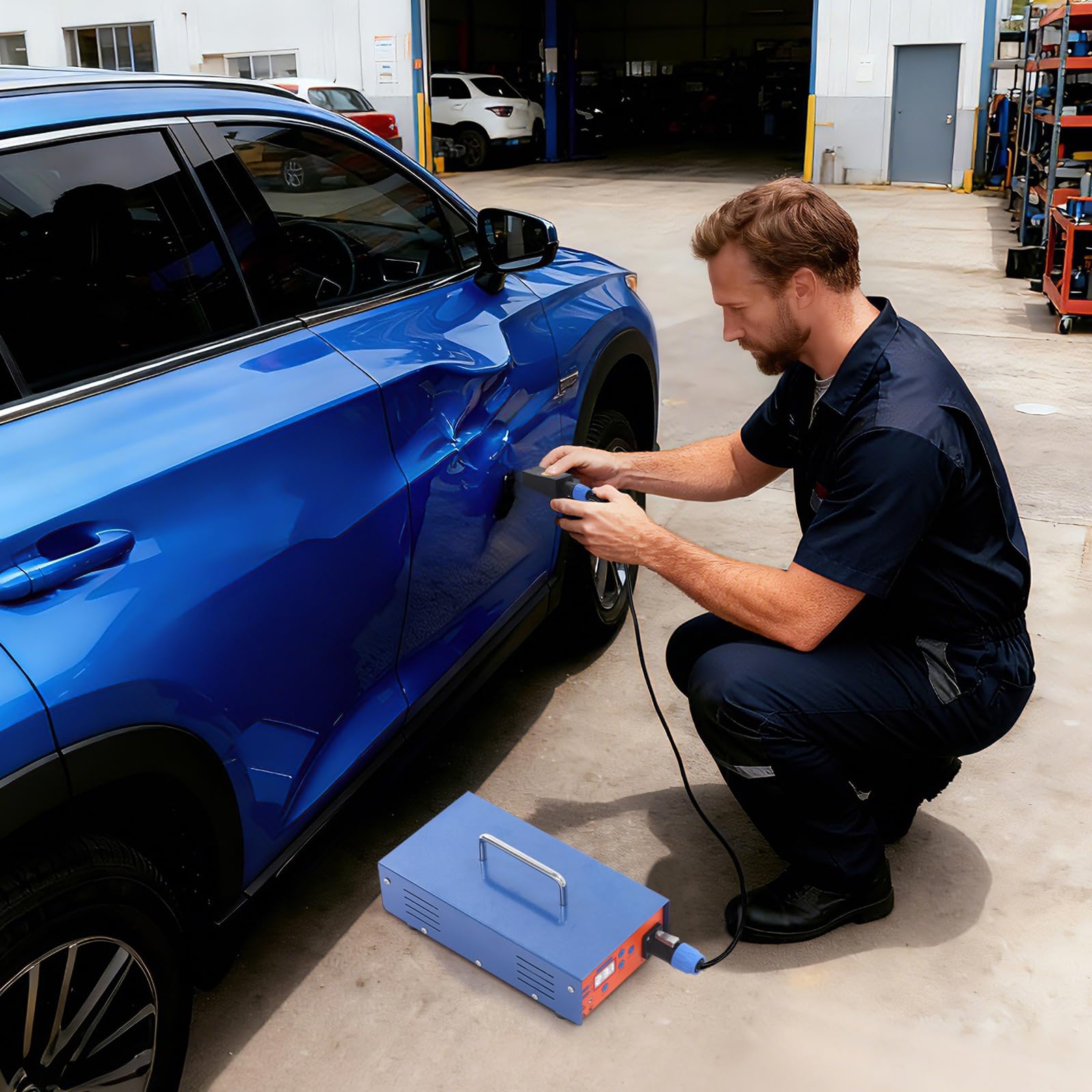 Estrattore per ammaccature a induzione da 800 W, potenza e riscaldamento regolabili, strumento di riparazione per ammaccature dell'auto senza vernice, per carrozzeria, fai da te, riscaldamento