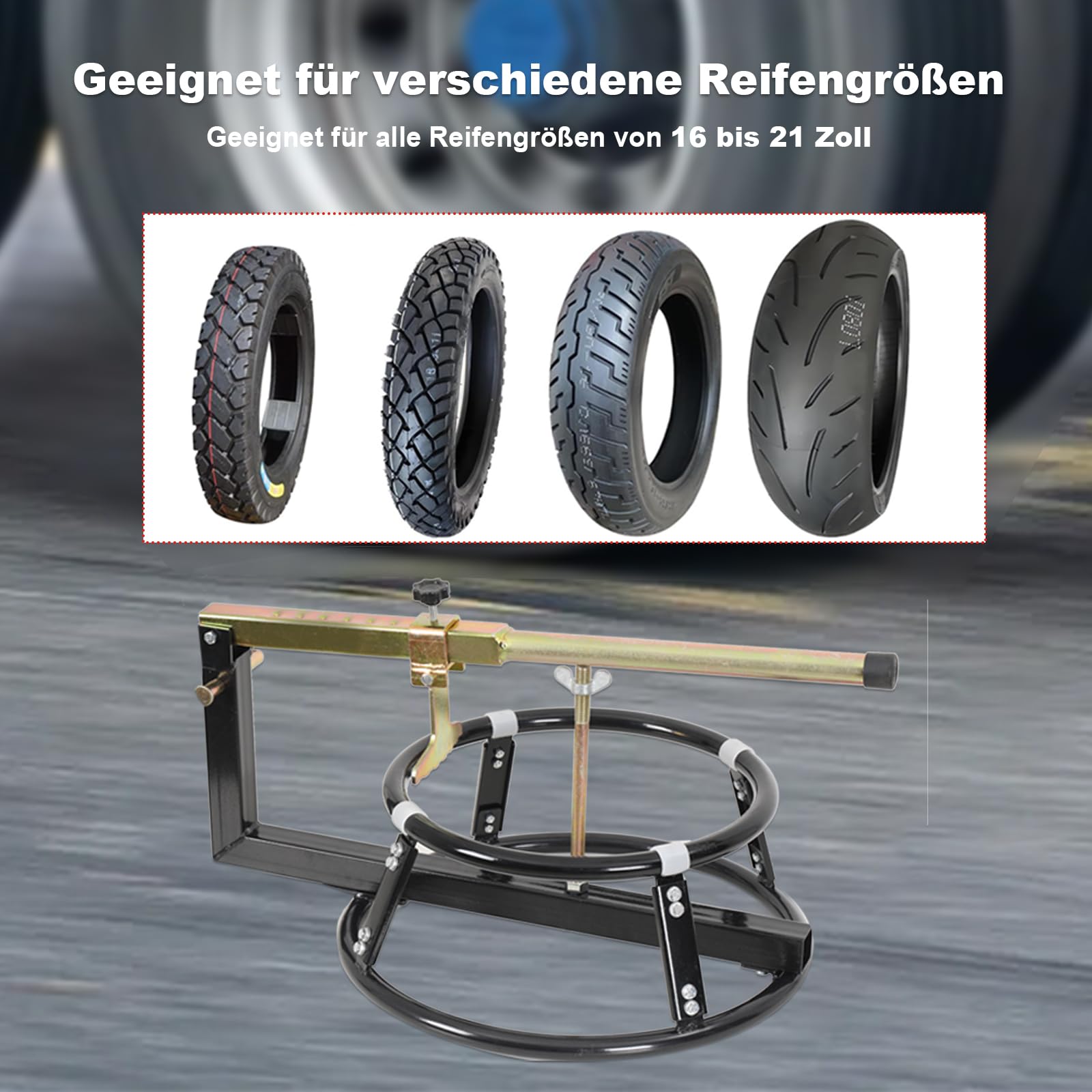 Motorrad Reifenmontage für Felgen 16"-21", Reifenmontiergerät Reifenmontagegerät für Motorradreifen, Reifenwechsler Reifenmontage Werkzeu Montagegerät für schnellen Reifenwechsel & Demontage