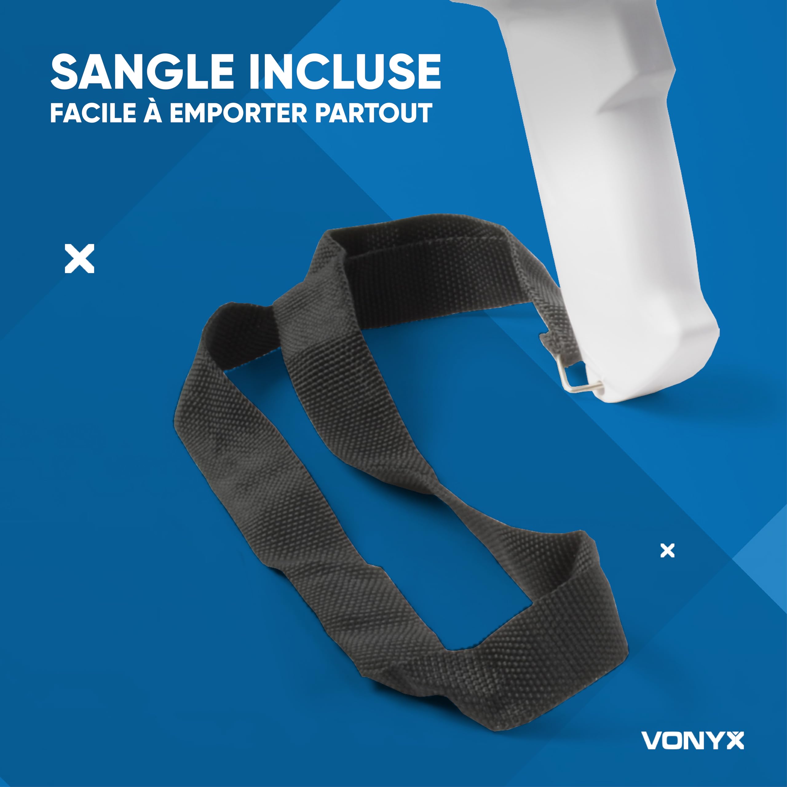 VONYX MEG040 Kit Mégaphone Transportable 40W - avec 6 Piles Type D 1,5V, Plug and Play, Portée jusqu'à 1 km, Bandoulière, Idéal pour Les Déplacements en Manifestations ou Matchs