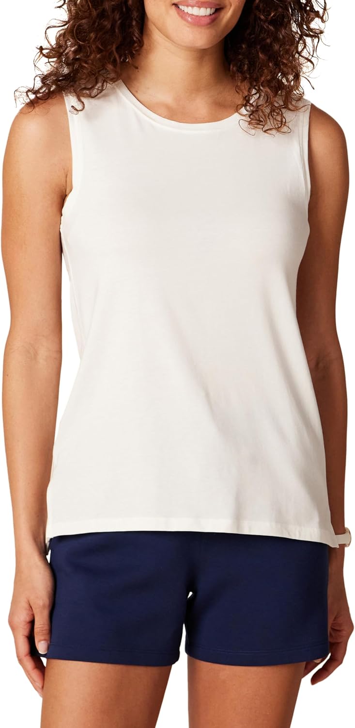 Amazon Essentials Women's Soft Cotton Relaxed-Fit Yoga Tank Top (Available in Plus Size)
