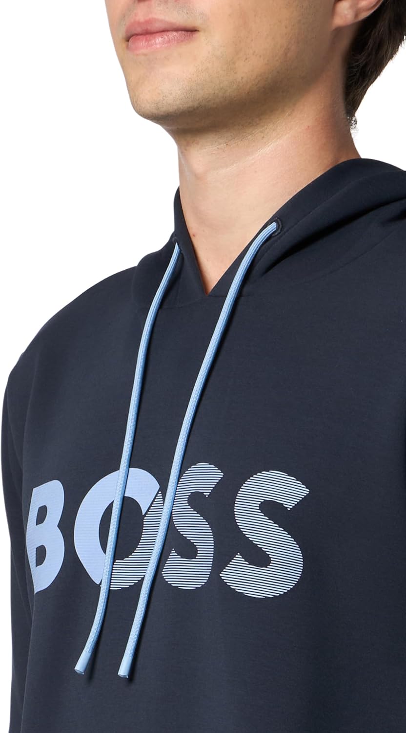 BOSS mens Shade Embossed Logo Hooded Sweatshirt - Image 3
