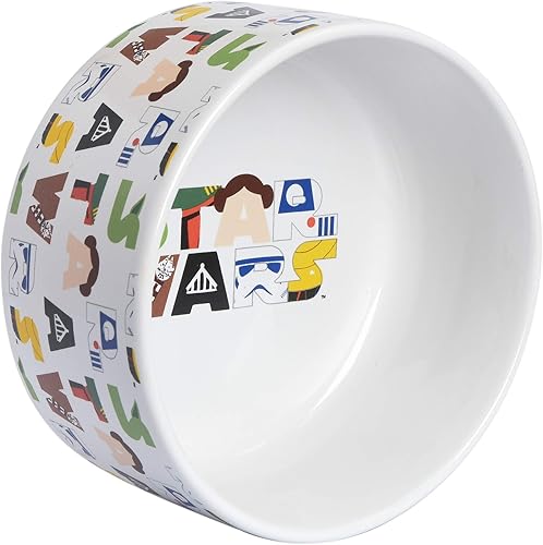 STAR WARS Cuenco de alimentación para perros con personajes de STAR WARS para mascotas, 6 pulgadas, cuenco de comida para perros con capacidad para
