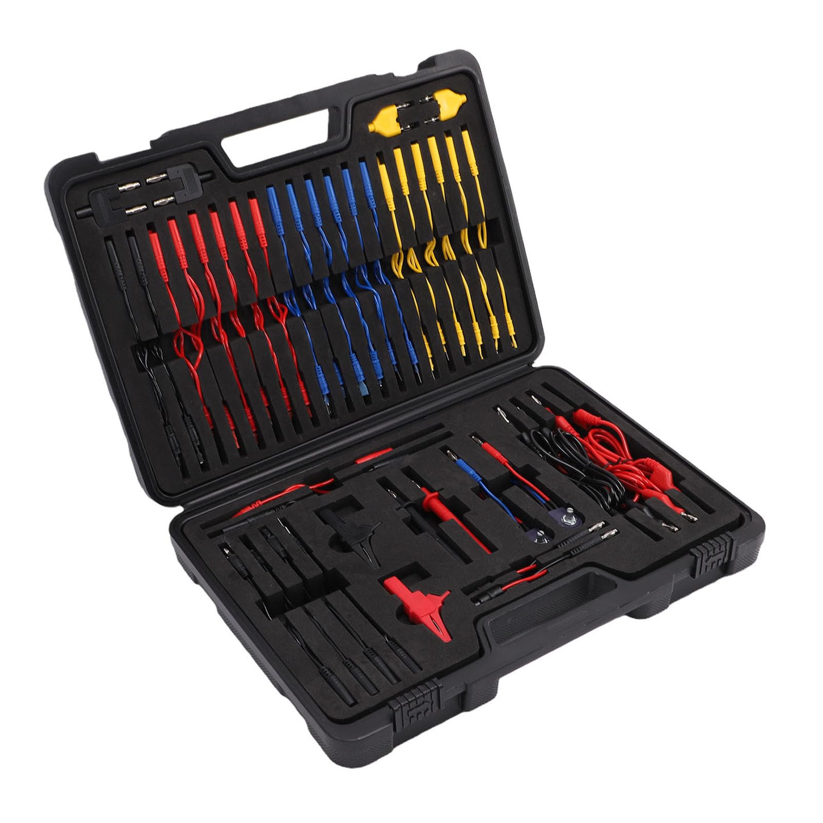 Ausla 92 Stück Automotive Multimeter Testkabel-Set, für Schaltkreistests mit Krokodilklemmen Bananenstecker Prüfspitzen für Autos LKWs Wohnmobile Boote Labor Haus