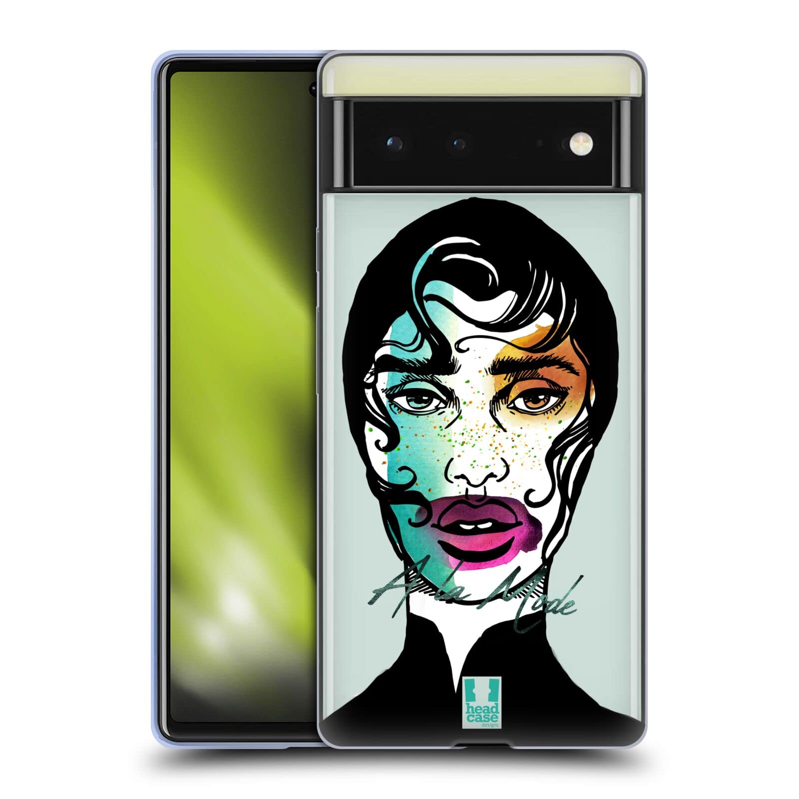 Head Case DesignsHead Case Designs A La Mode Avant Garde Faces Soft Gel Case Compatible with Google Pixel 6