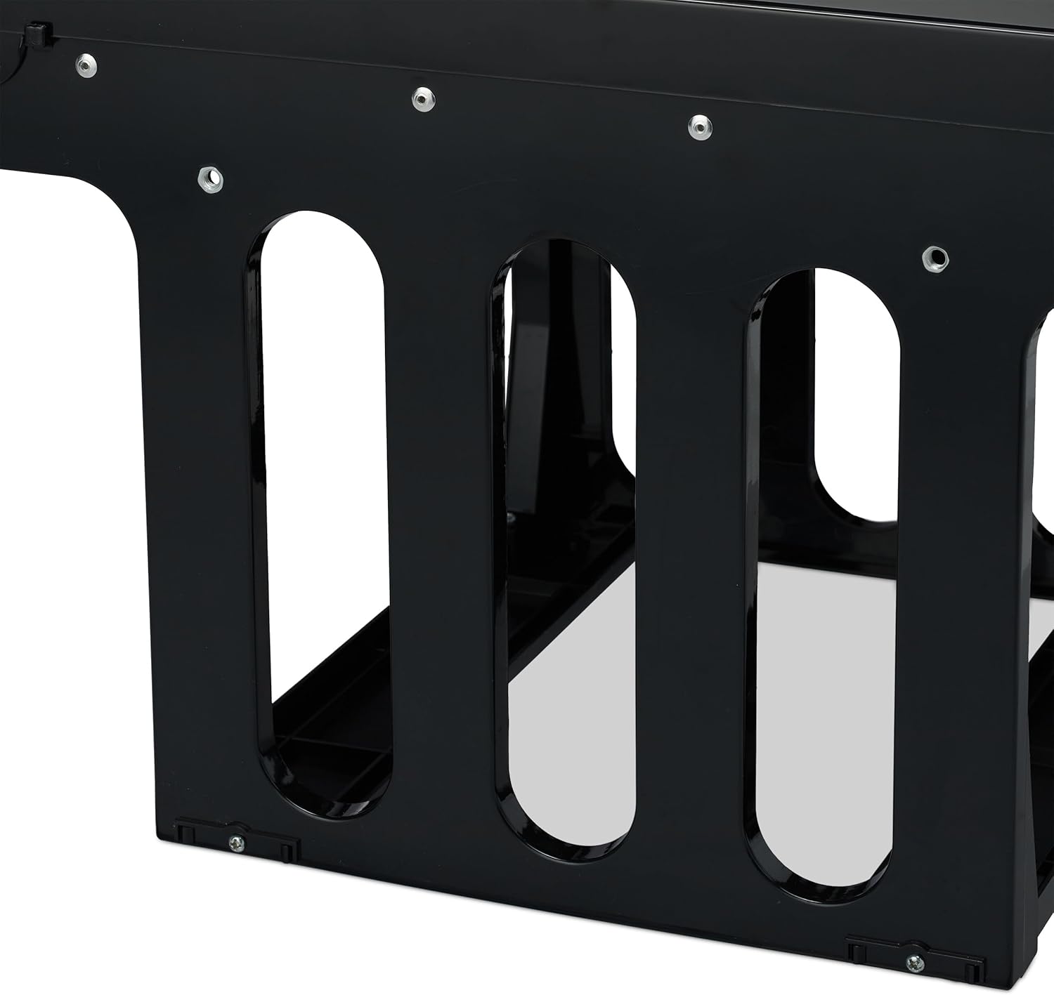 Close-up of the inner bins with their metal handles, showing how they fit into the main frame.