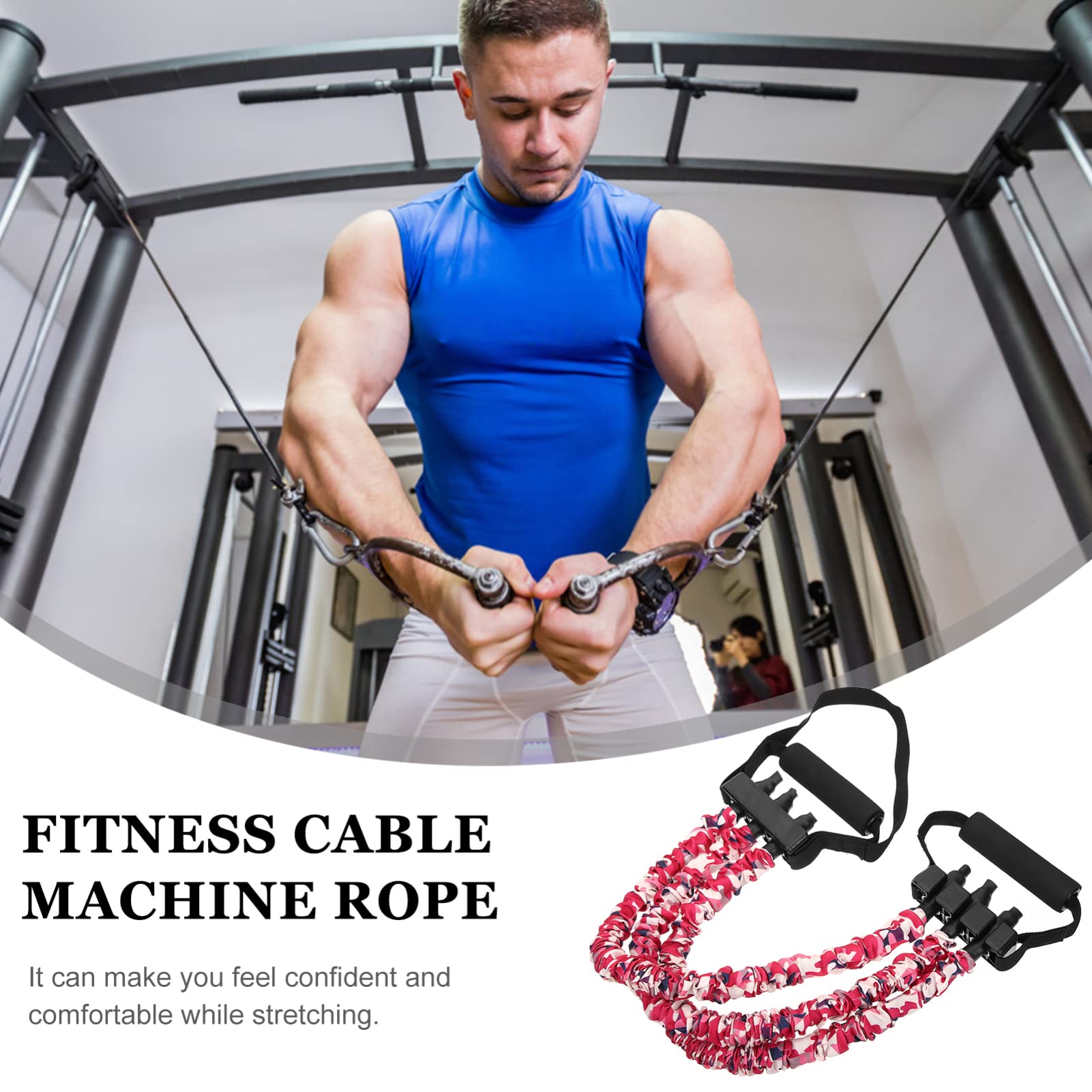 Abaodam Banda de Resistencia Fitness para Entrenamiento de Musculación Correa Portátil con Mango Ergonómico Antideslizante Apta para Yoga Rehabilitación y Ejercicios de Fuerza Casa
