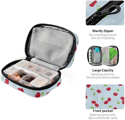 Miniatura 4 de Lindo organizador de píldoras, pastillero de viaje semanal para 7 días, dispensador de pastillas de gran capacidad con 8 pastilleros, organizador