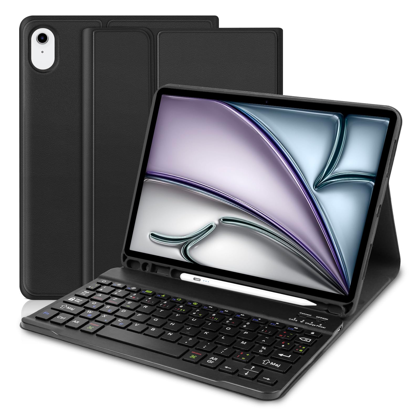 Coque Clavier Magnétique Pour IPad Air 11" M3/M2 (2025/2024) - AZERTY Français, Housse De Protection, Support Stylet - Rose - 5