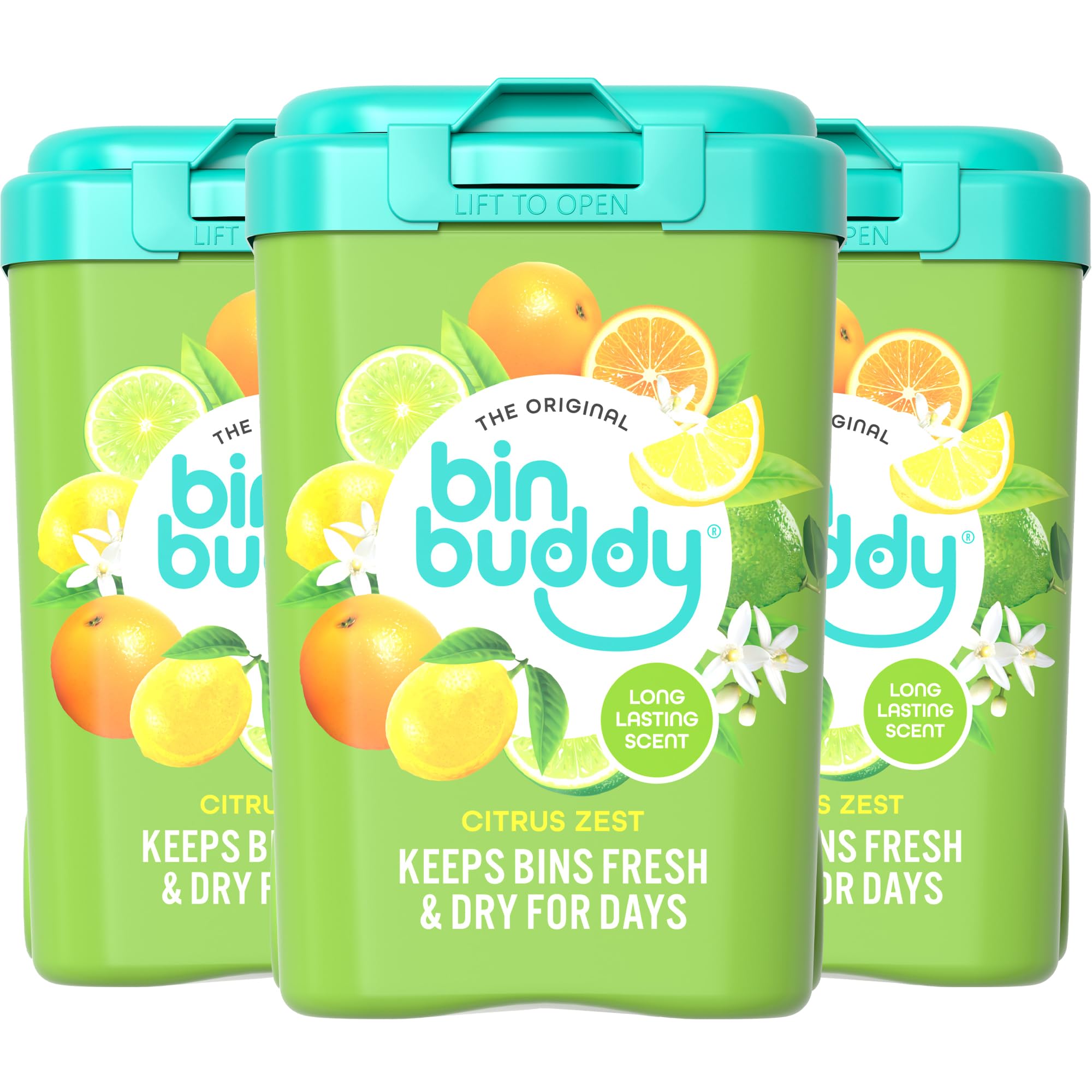 Bin Buddy Citrus Zest, Pack of 3 - Leaves Your Bin Fresh and Smelling Great – Suitable for Indoor, Kitchen, Bathroom, Compost, Food Waste and Outdoor Wheelie Bins