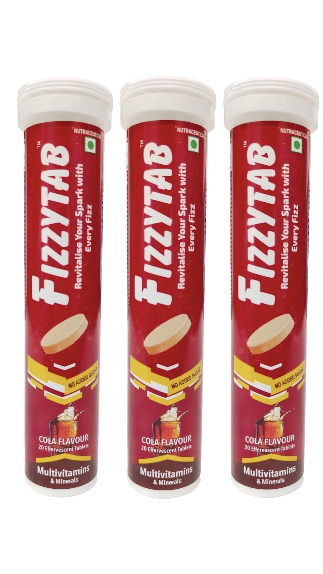 FizzyTab MultivitaminTablet Daily for Men & Women-Fitness & Immunity with 25 Vitamins & Minerals,Sugar Free.100% Veg Pack of 3 Each with 20 Effervescent Tablet (Cola flavor) (B0CYXJ8JXB) Amazon Price History, Amazon Price Tracker