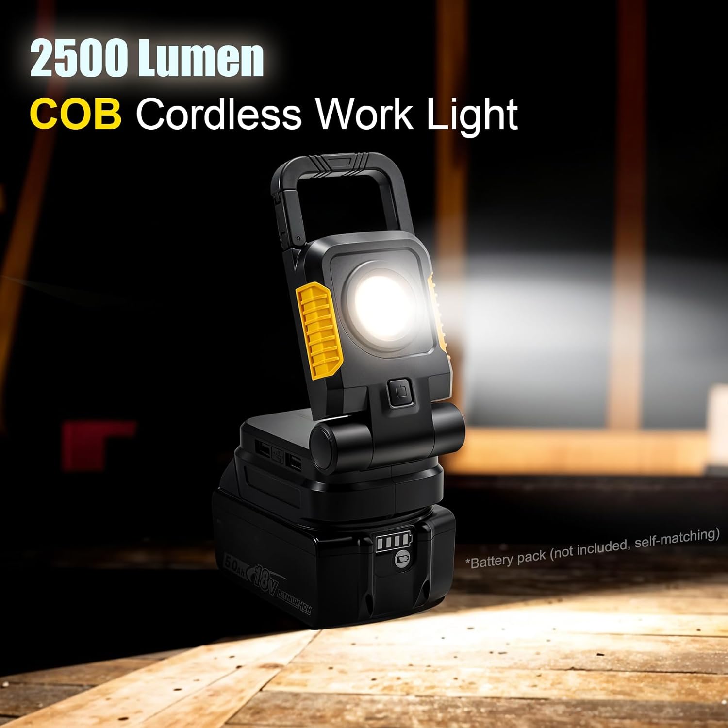 18V/20V Cordless Super Bright COB LED Work Light - 3 Light Modes, Makita 20V Max Battery Compatible, Upgraded Low Voltage Protection
