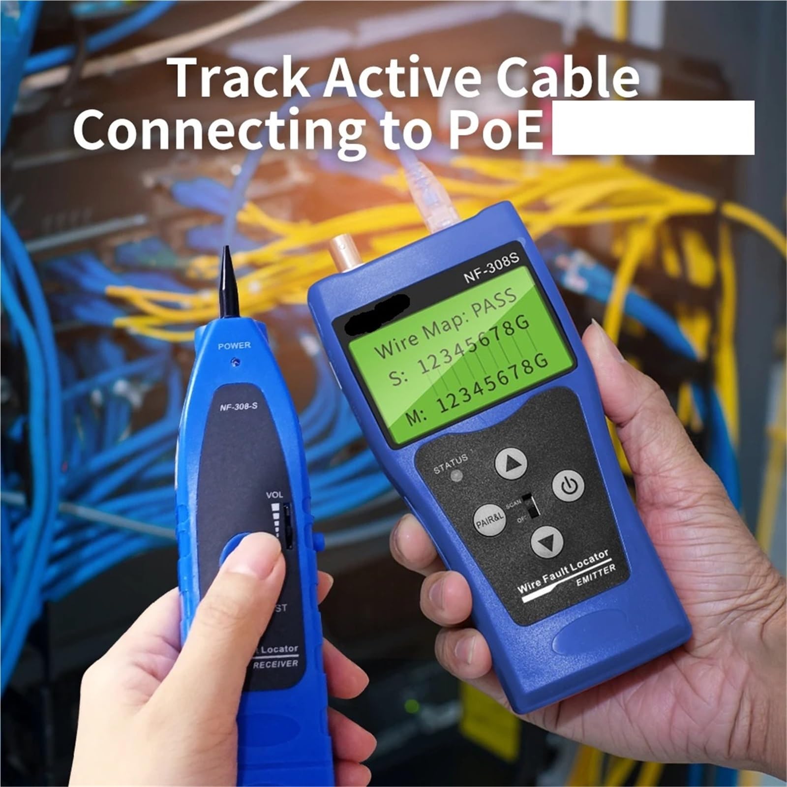 Tester per cavi di rete, Tester Per Cavi Di Rete, RJ45 RJ11, Misuratore, Lunghezza, Mappatura, Display LCD, Strumenti Test