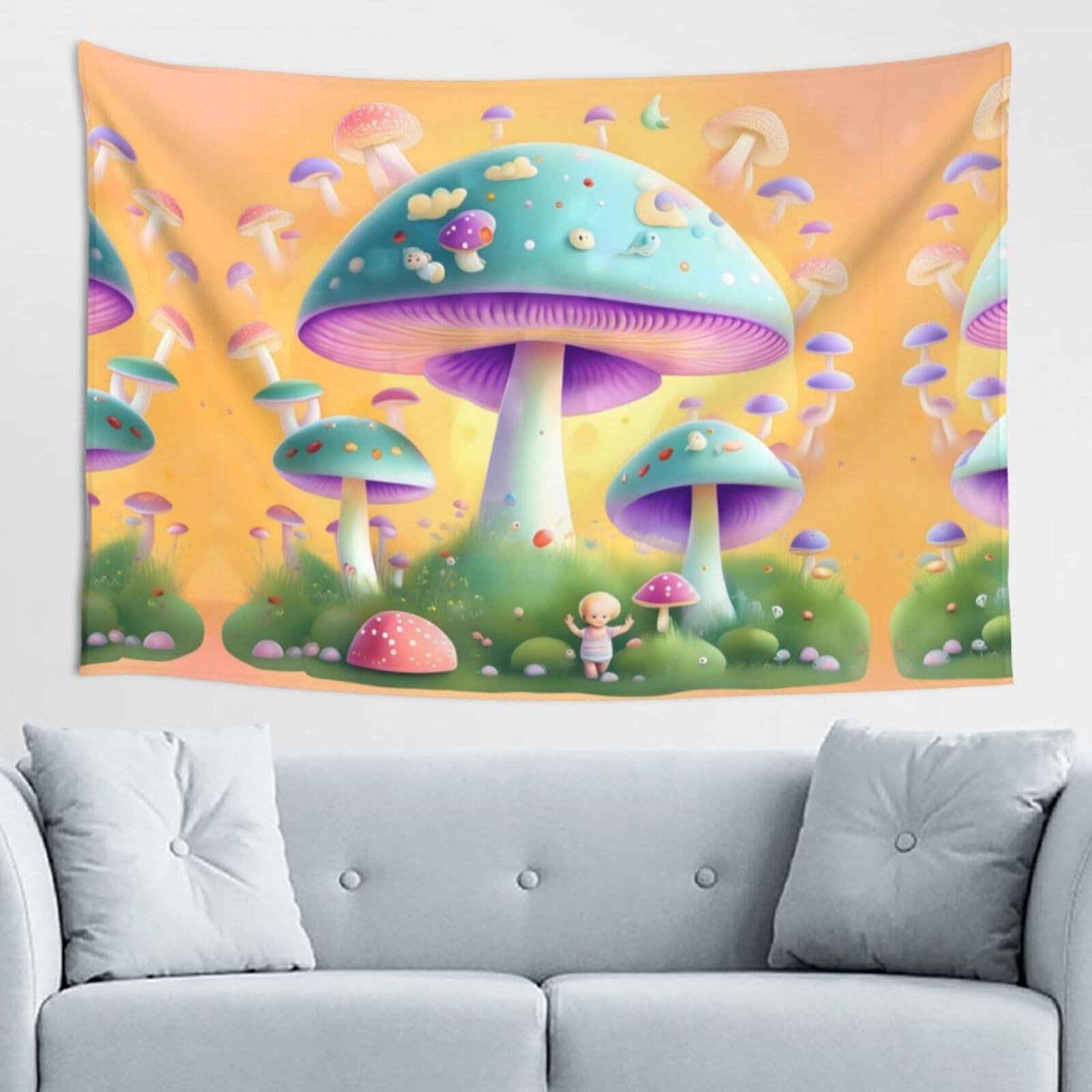 ZZYYDS Fantasy Mushroom Wall Decor Tapestry 60x40in, Wall Hanging, Home Decor, Dorm Decor, Porch Tapestry, etc.