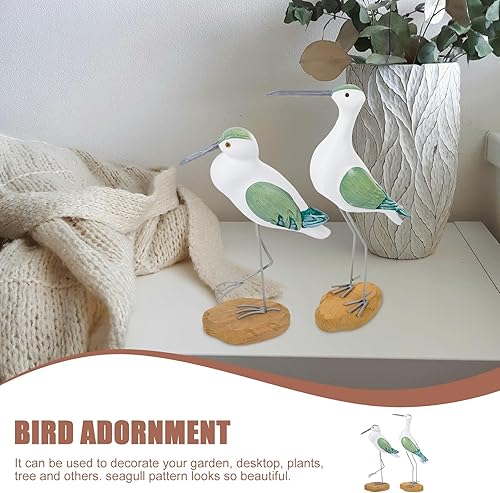 Miniatura 6 de HEALLILY 2 figuras de gaviota de jardín, estatua de pájaro de jardín, decoración de gaviota, figuras de pájaros, adornos para interiores y