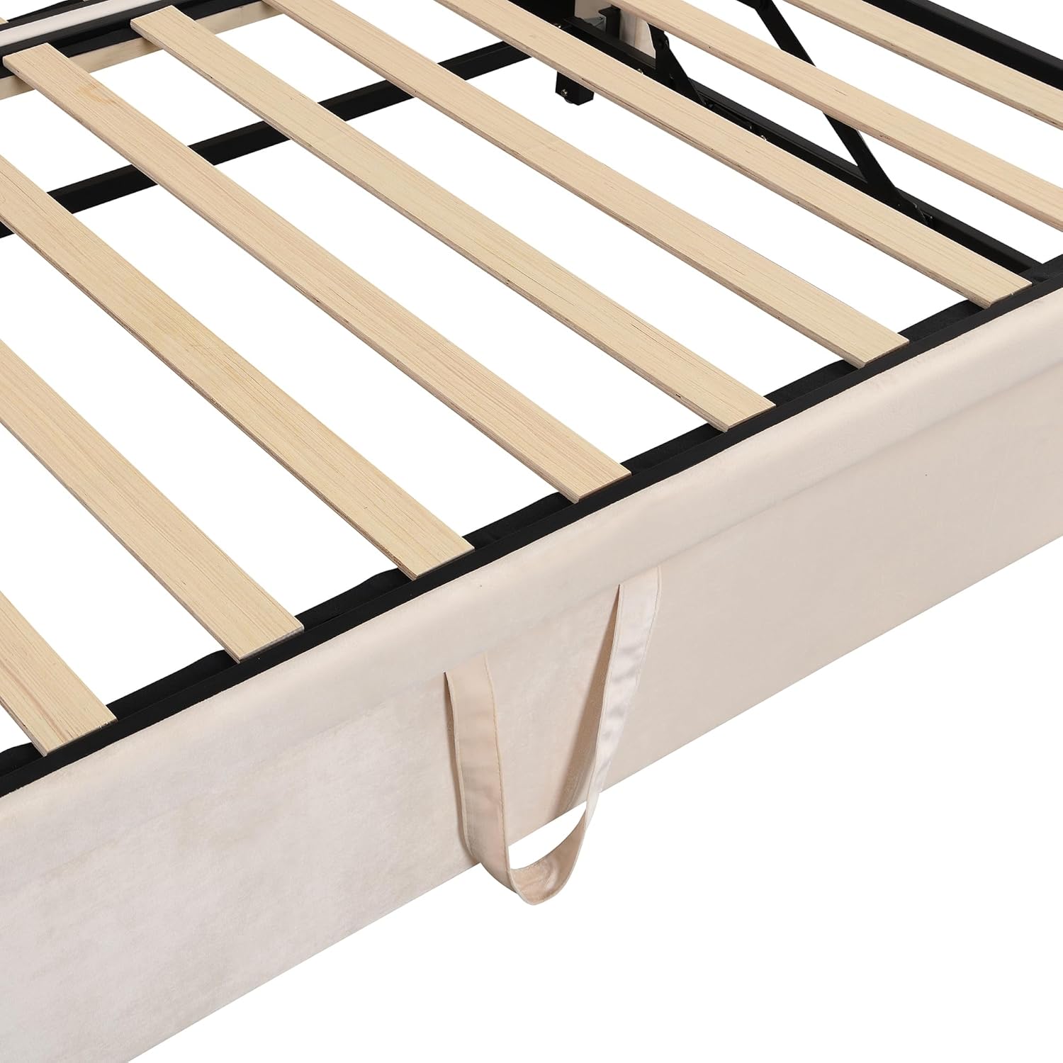 Bellemave Twin Size Daybed with Trundle, Upholstered Pull-Out Sofa Bed, Convertible Velvet Day Bed with Adjustable Trundle, Modern Sleeper Sofa for Living Room Apartment, Beige