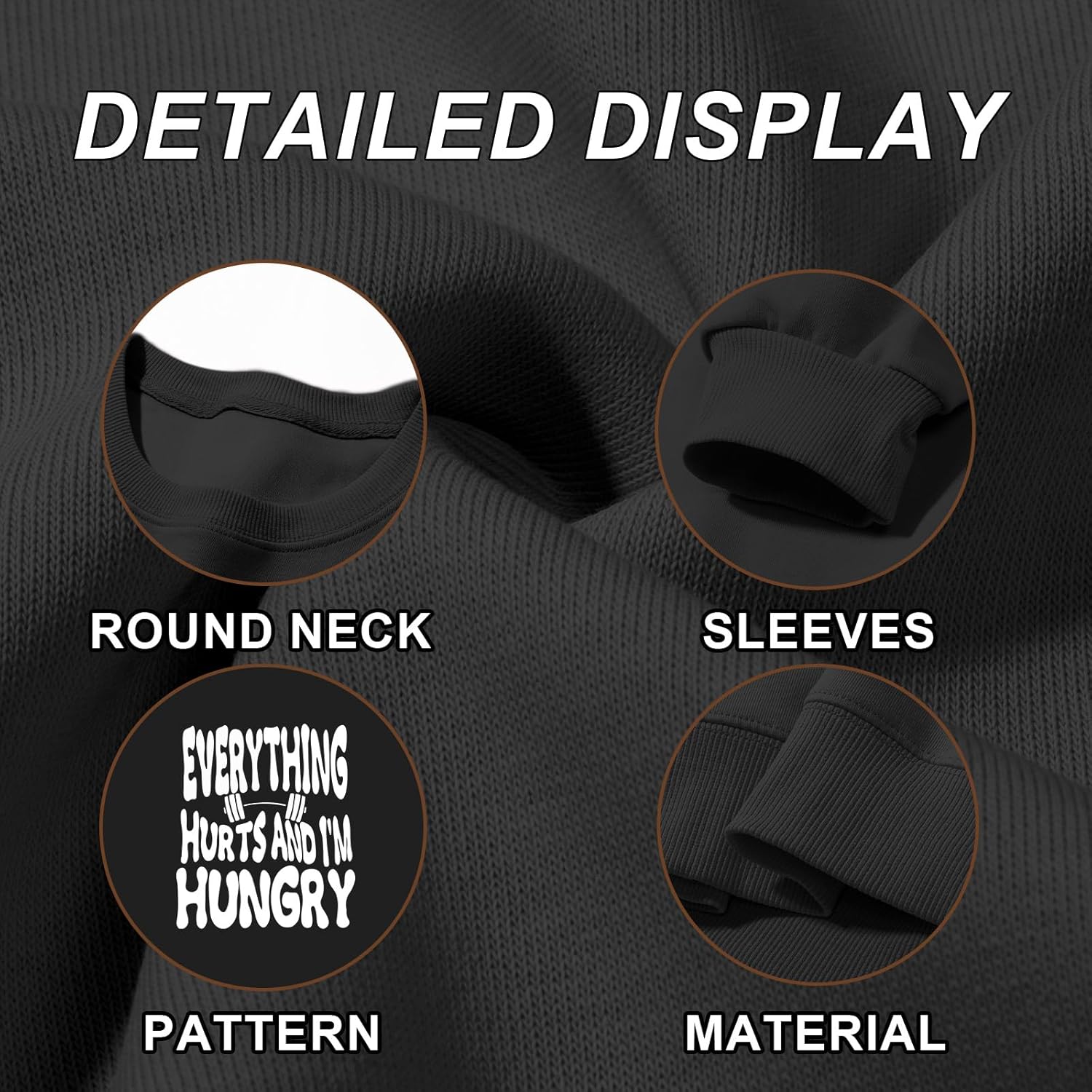 Funny Workout Gym Sweatshirts Women Oversized Weight Lifting Graphic Long Sleeves Shirts Casual Gym Lover Tops - Image 7