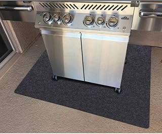 Gas Grill Mat— BBQ Grilling Gear for Gas/Deck Absorbent Grill mat Lightweight Washable Floor Mat，Under Grill Mat for Protective Floor，Protects Decks and Patios from Grease and Sauce Spills(36" x 48")