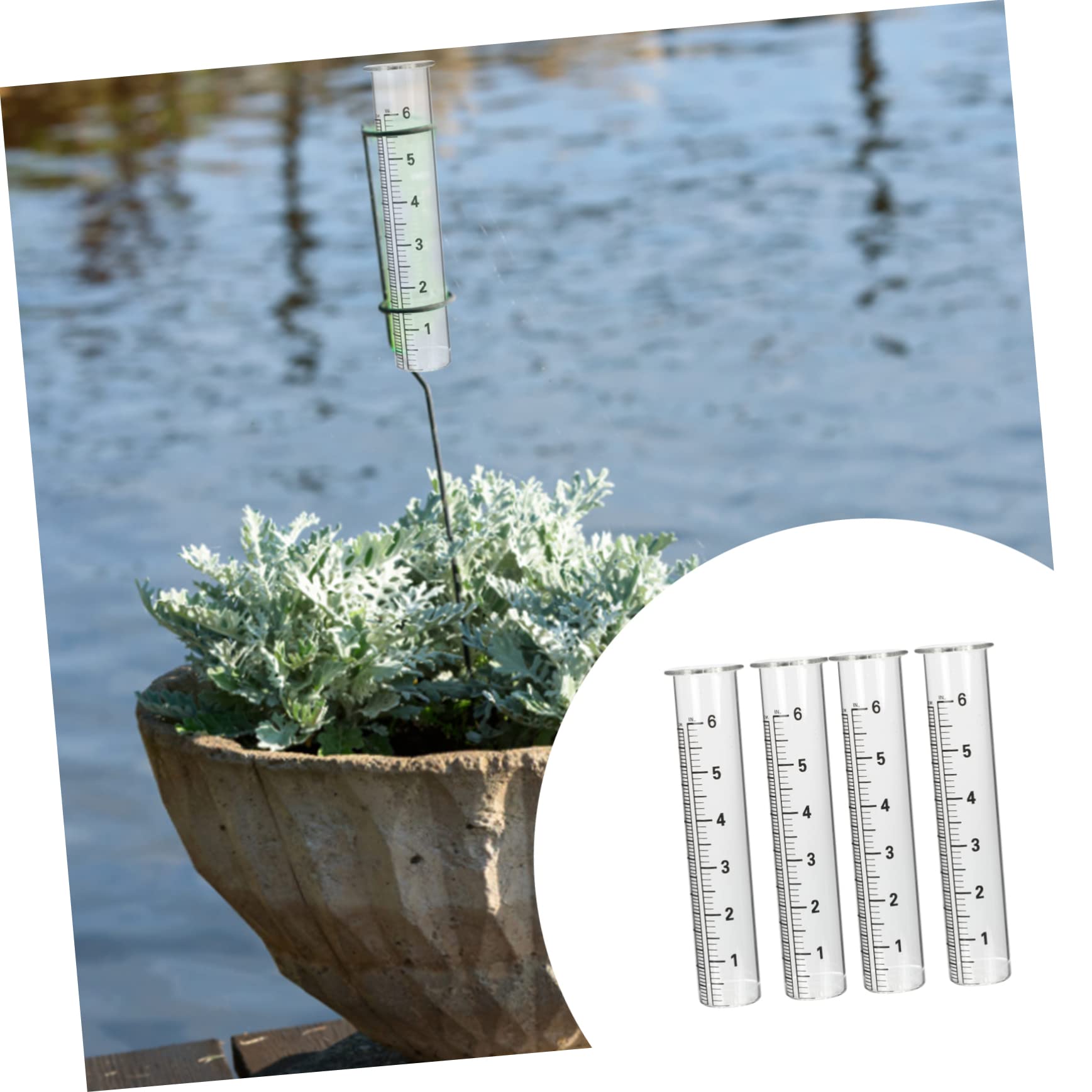 SUPVOX Outdoor Rain Gauge Set 4pcs Glass Tube Rain Gauges Accurate Rainfall Meter for Home Agriculture
