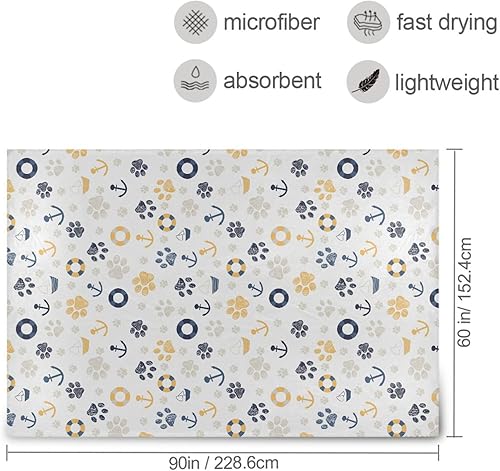 Miniatura 3 de Cartoon Paws Print White Warm Blankets & Throws for Adults Kids, Ultra-Soft All Season Use Blanket for Sofa Living Room Travel, 60x90 Inches Sofa