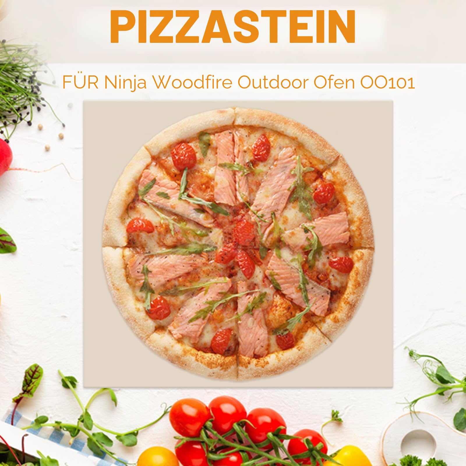 Spezieller Pizzastein für Ninja Woodfire Pizzaofen OO101 - Strapazierfähiger, Natürlicher Cordierit, Verdickt und Langlebig