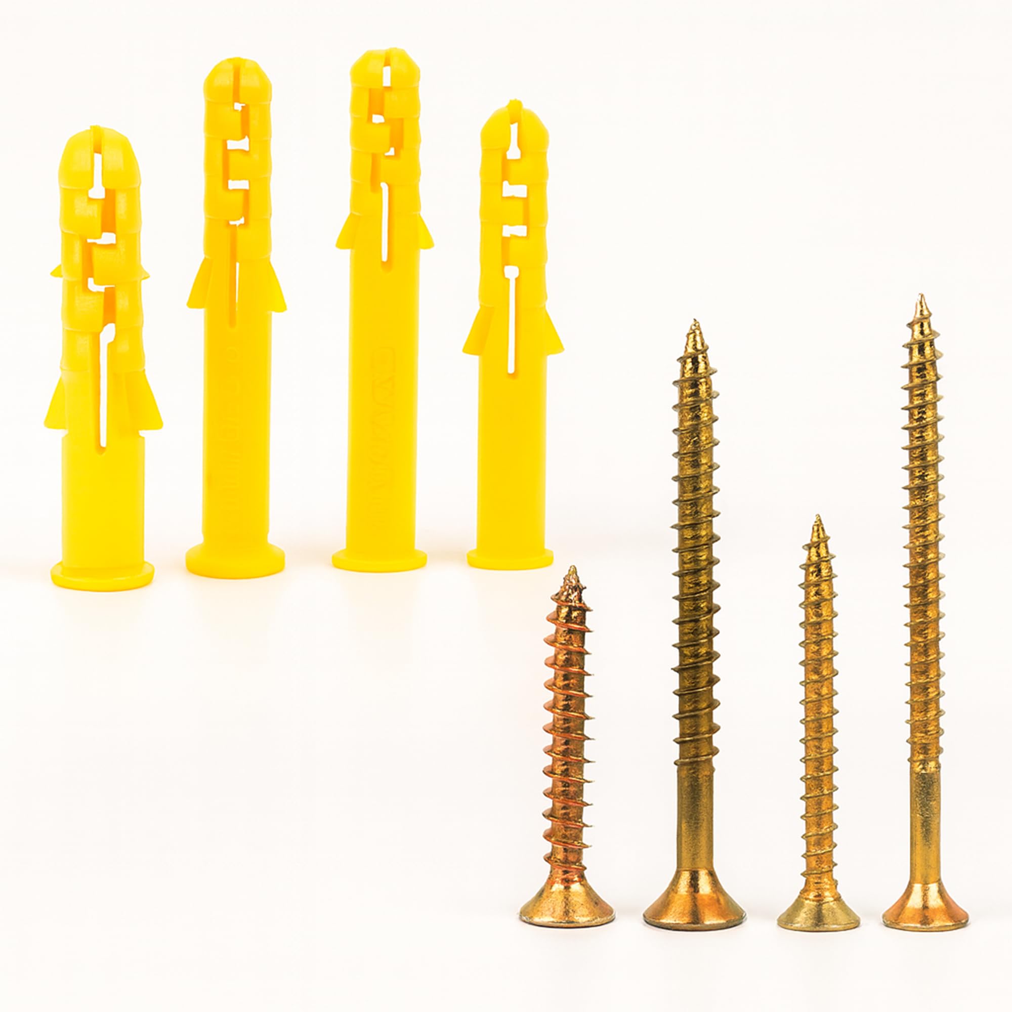 140pc Mixed Screw & Wall Plug Set | with Fixings Masonry Screws & Plugs for Brick, Blockwork & Concrete | DIY Hardware Set (140pc - Screws & Plugs)