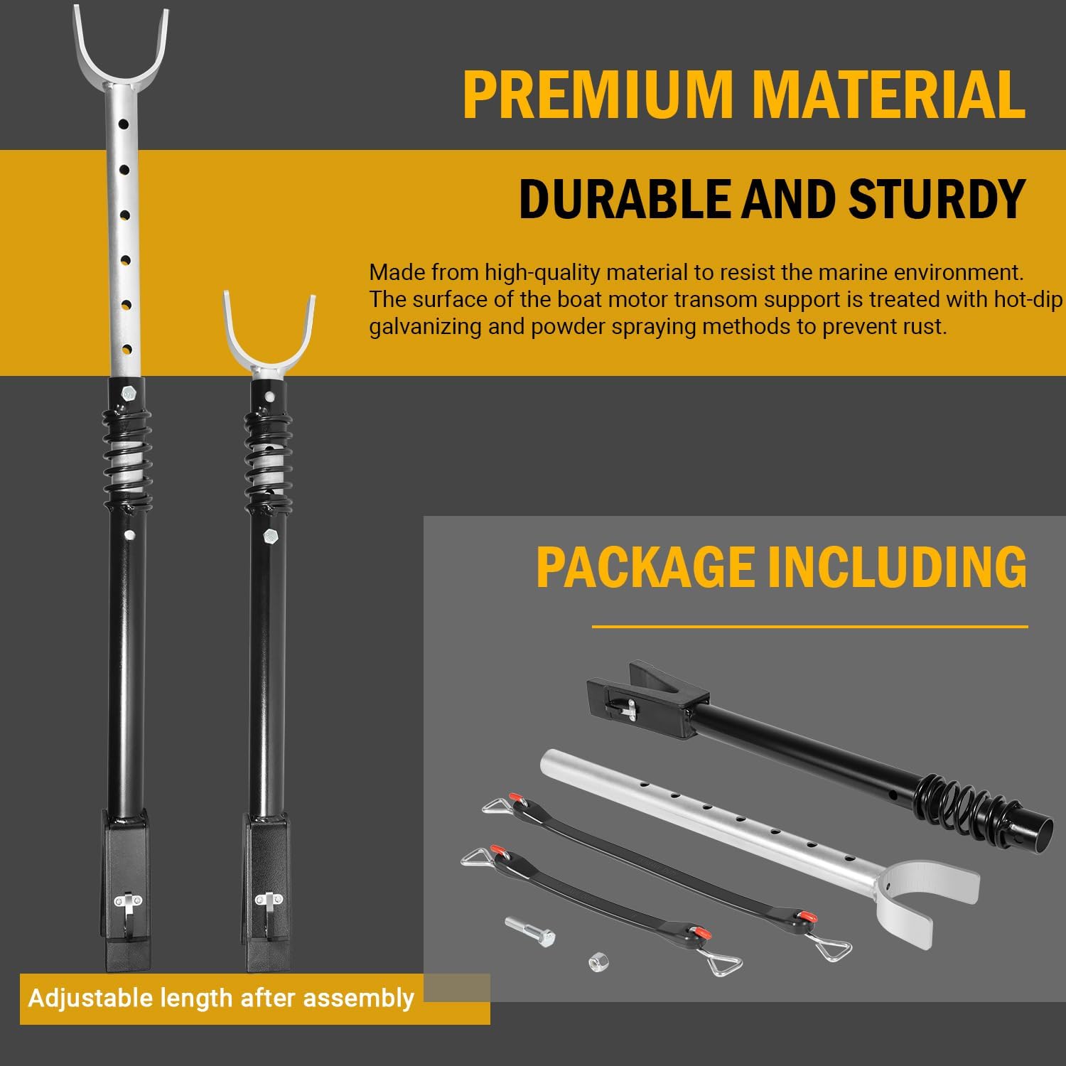 Transom Savers for Outboard Motor, Adjustable Motor Support Bracket for Most Outboards Up to 150 HP