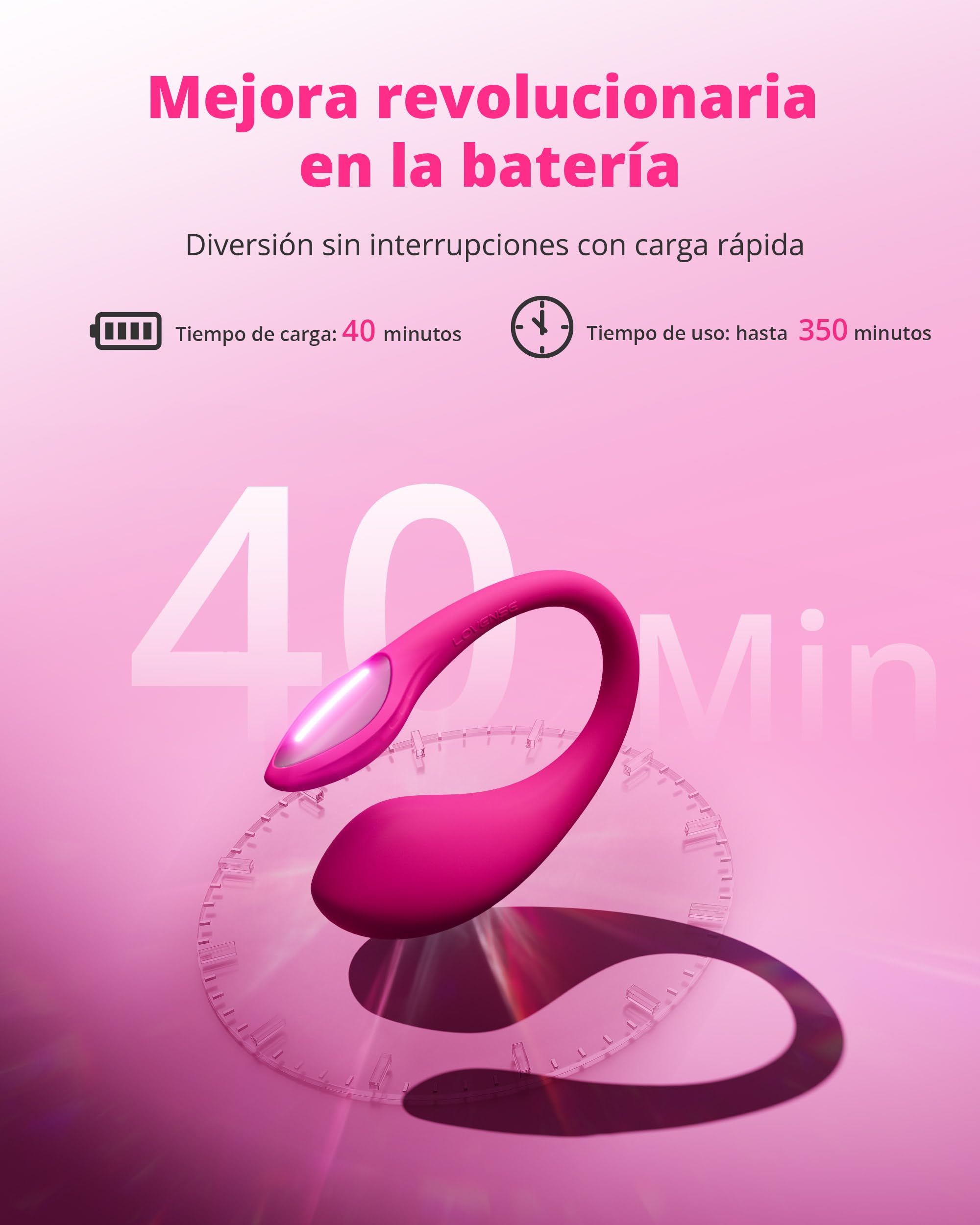 LOVENSE Lush Mini Huevo Vibradorador Mujer con Mando a Distancia Luz LED | Estimulador de Punto G Femenino, Vibradorador Mujer Juguetes Eróticos, Hombre Vibrador Control Remoto App Principiantes, IPX7