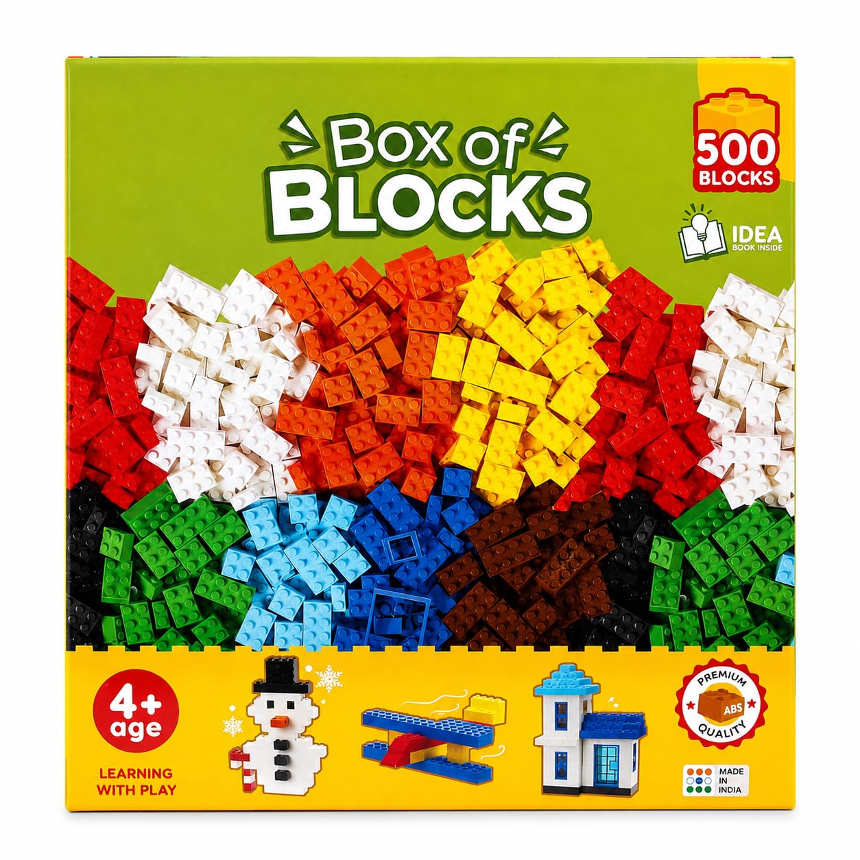 Negi V1 Box of Blocks 500PCS Box of Blocks Building Set for Kids, 500 Pieces Creative DIY Construction Toy, Educational STEM Learning Building Blocks Kit for Boys & Girls.-image-2
