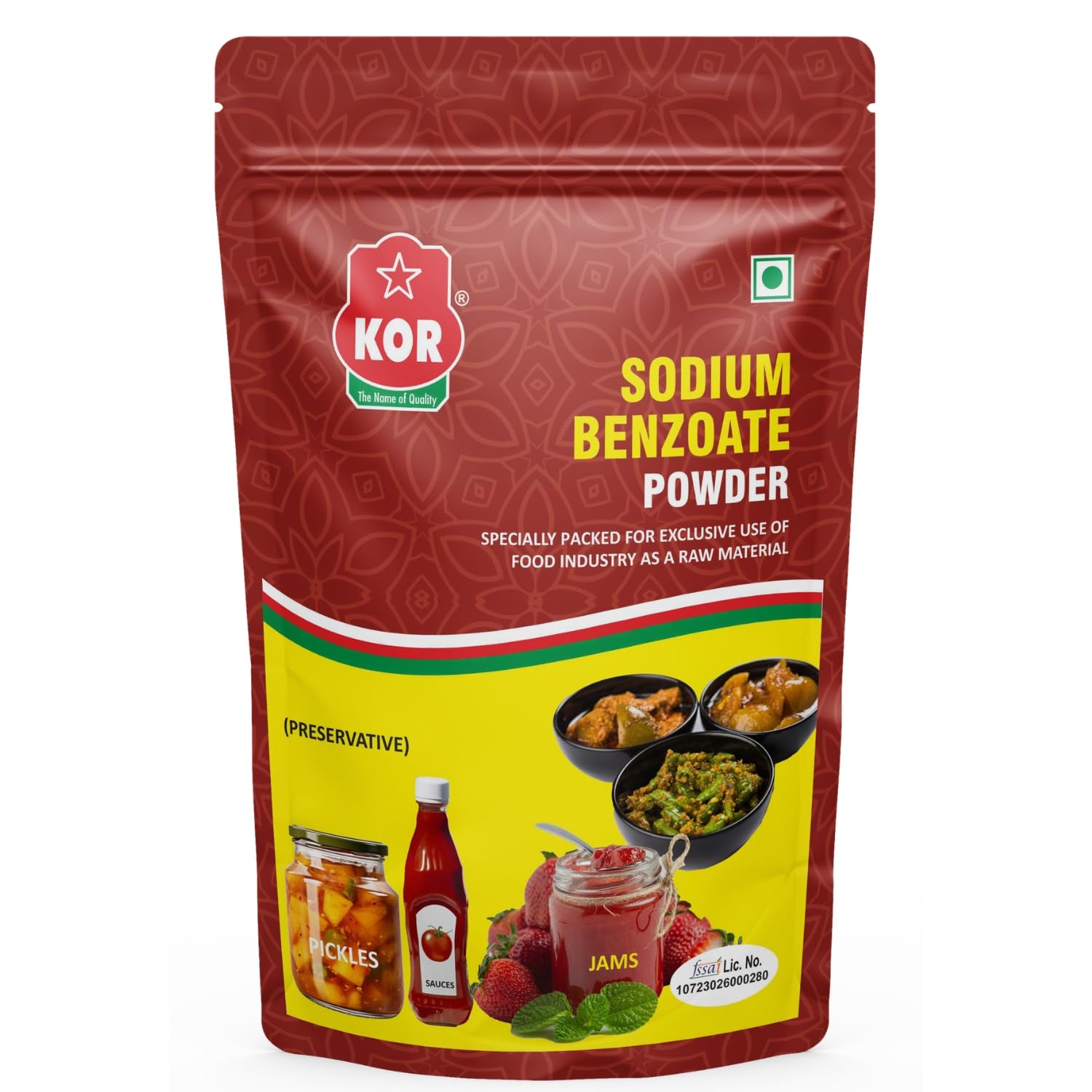 KOR Sodium Benzoate Powder - 400g (Pack of 1) / Food Grade/Pickles, Salad Dressing, Bottled Lemon Juice, Soya Sauce, Soda/Multipurpose Uses