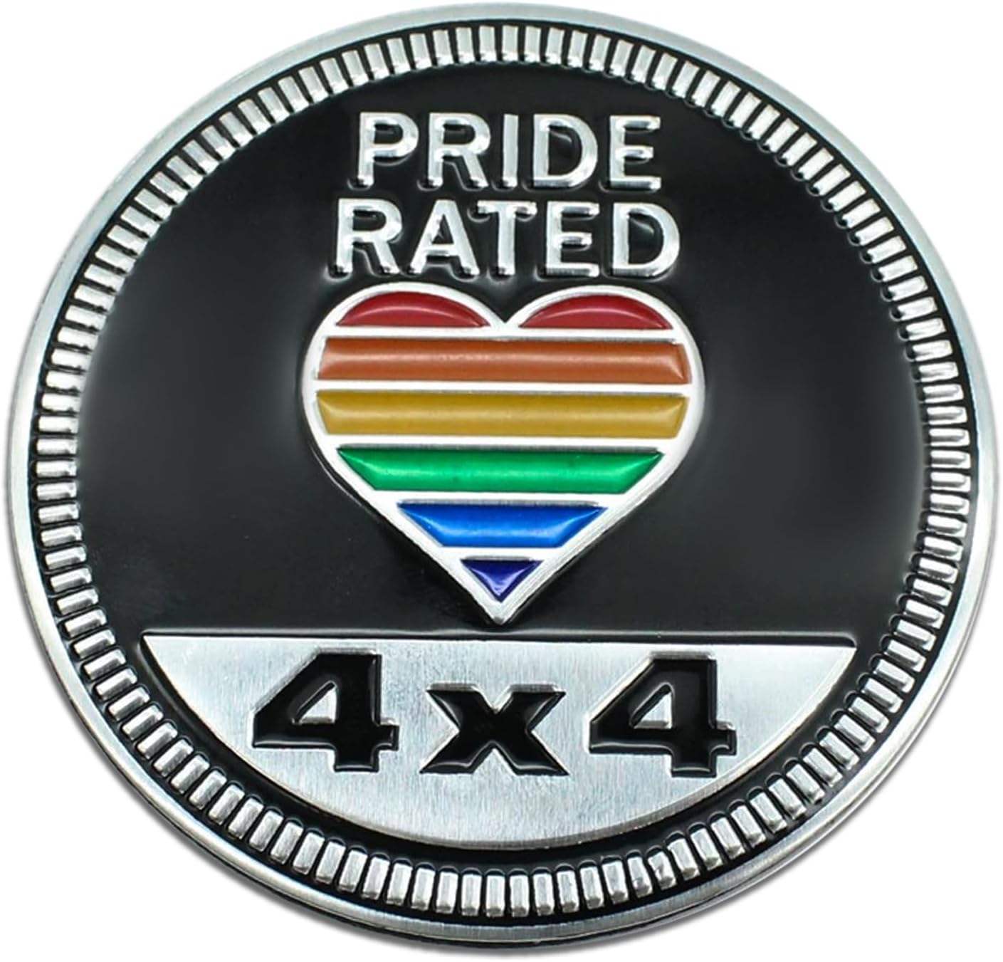 Pirate Badge Rated Car Emblem, 4 x 4 3D Metal Car Badge Decals Stickers Round Emblem Decals, Universal Exterior Decorations Accessories Emblems Badge for Jeep Wrangler Vehicles Truck SUV RV