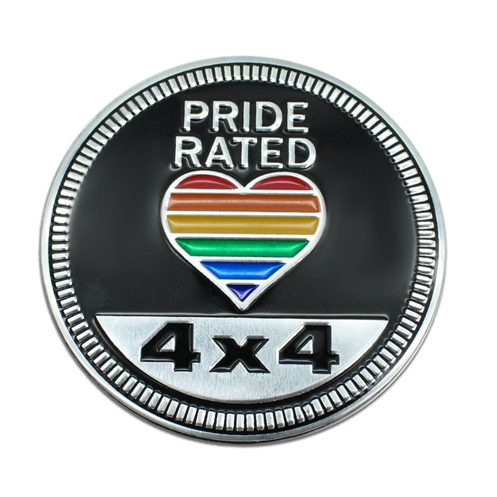 Pirate Badge Rated Car Emblem, 4 x 4 3D Metal Car Badge Decals Stickers Round Emblem Decals, Universal Exterior Decorations Accessories Emblems Badge for Jeep Wrangler Vehicles Truck SUV RV
