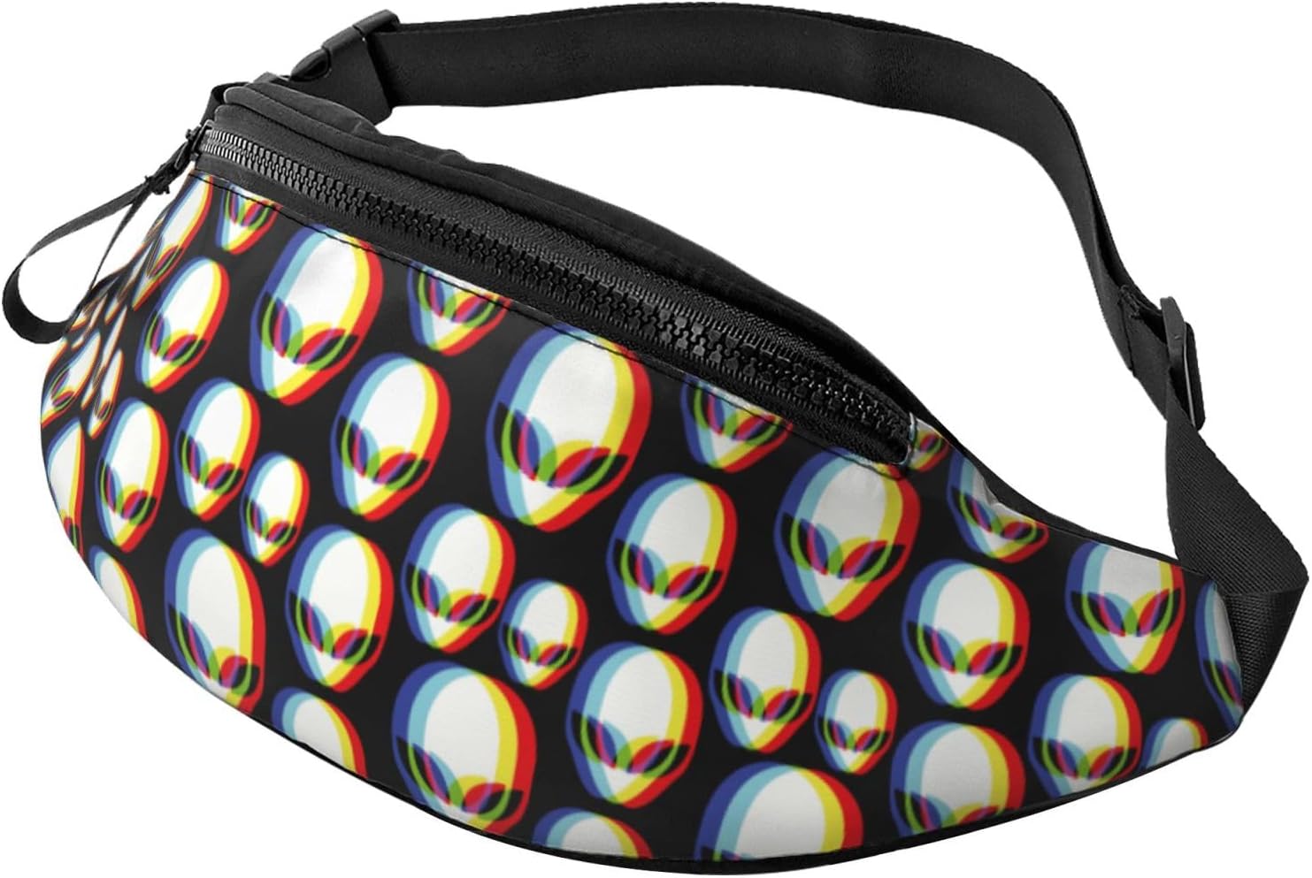 alien abstract fashion Fashion casual fanny pack waist bag men women adjustable belt waist bag for travel hiking cycling running festival carnival