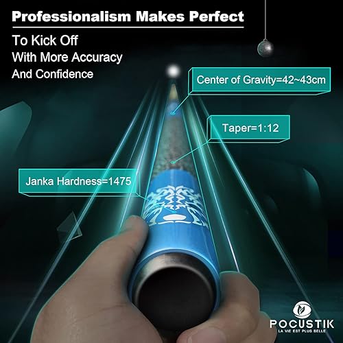 Miniatura 5 de Taco de billar de 58 pulgadas de 18192021 onzas, palos de billar de arce de 12 con punta de 0.512 in, tacos de piscina para bar de casa, envoltura