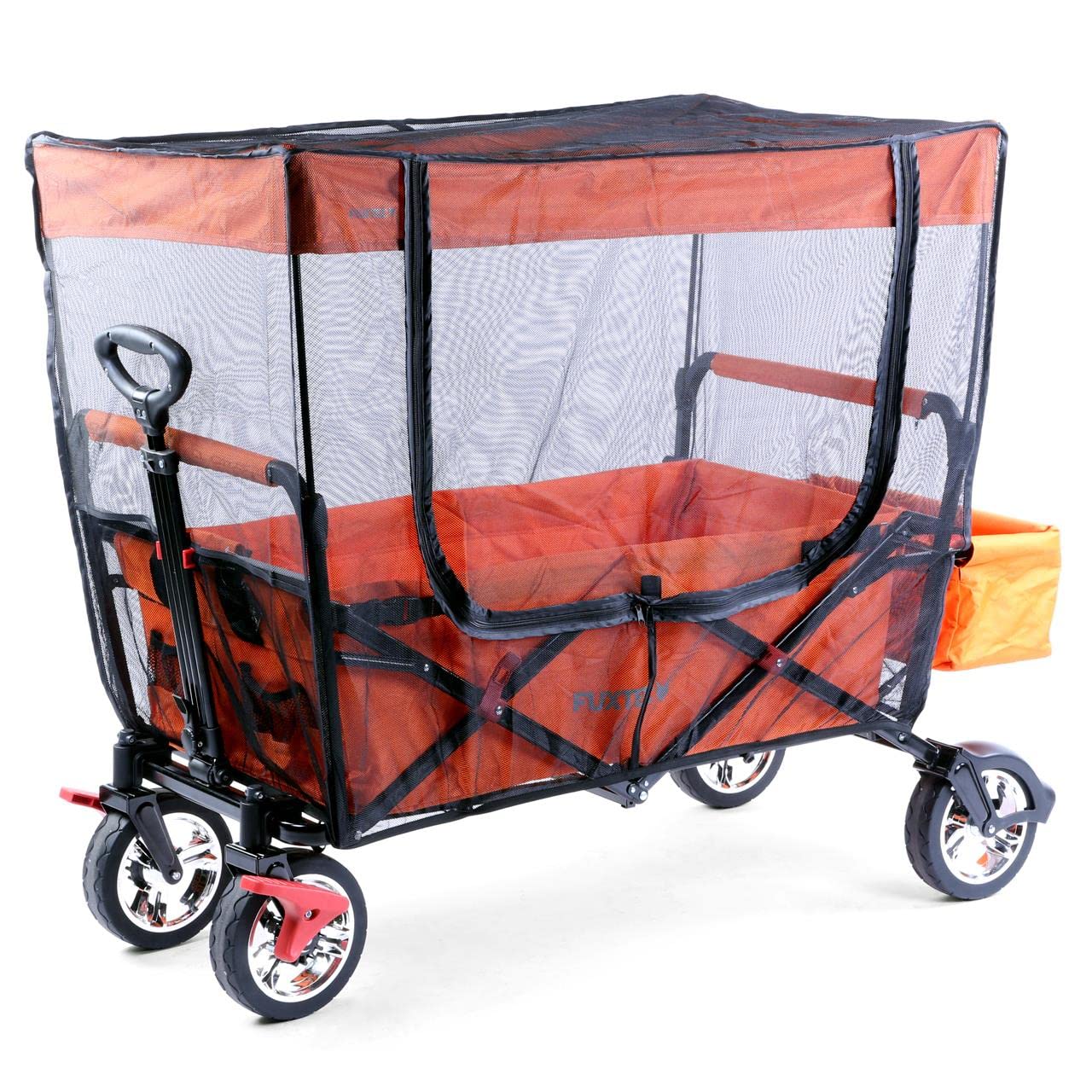 Fuxtec Zanzariera con Protezione Solare per Carrello Pieghevole CTL900 • Copertura Antinsetto per Bollerwagen • Rete Anti Zanzare e Parasole per Bambini • Accessorio per Carrello da Trasporto