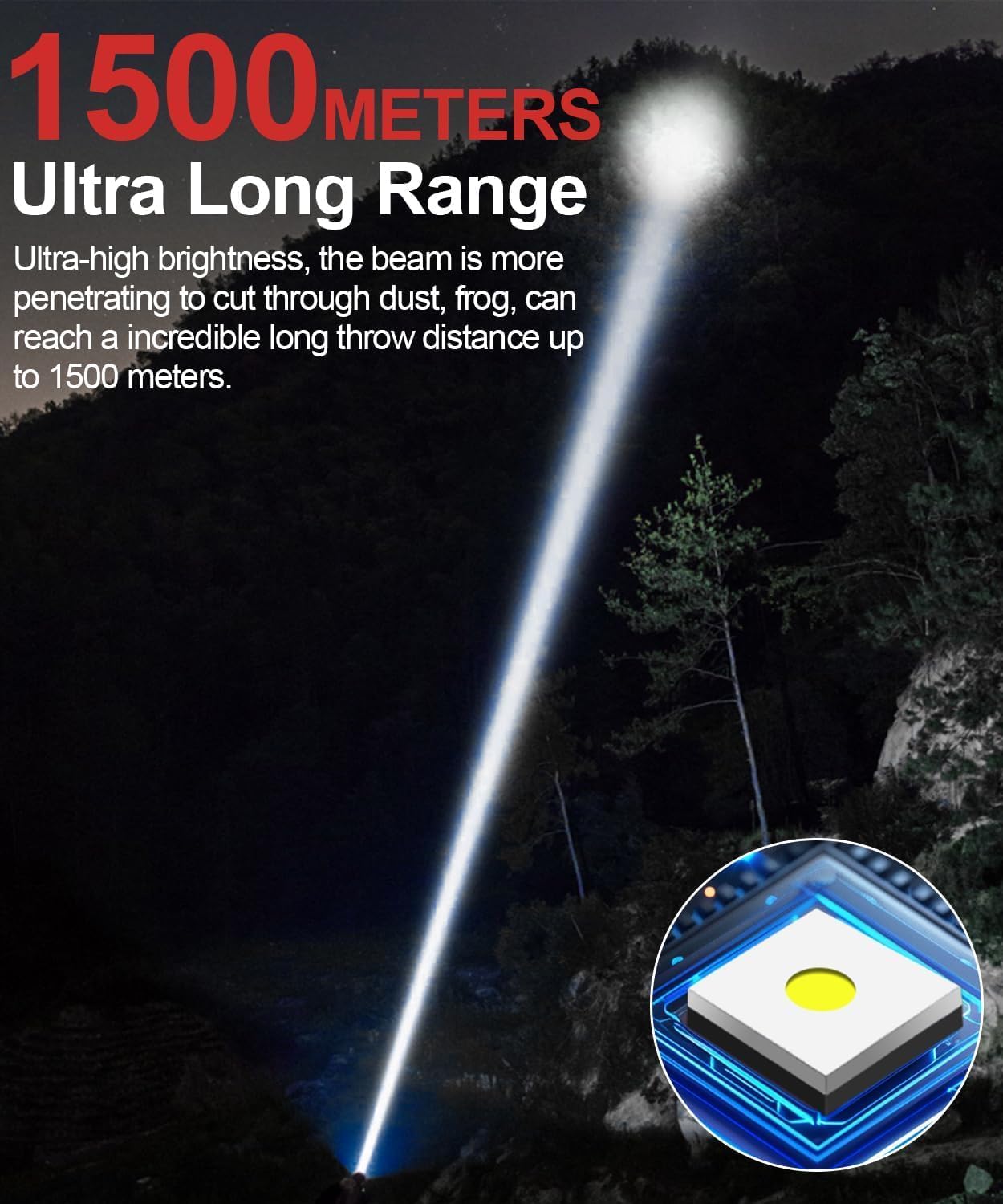 Rechargeable Flashlight High Lumens- Super Bright Magnetic Flash Light with Power Digital Display,Long Range,Dimmable,Waterproof,Pocket LED Flashlights for Emergency Camping 2PC Red image 2