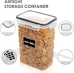 Vtopmart Set of 9 Airtight Food Storage Containers with Lids,Plastic Kitchen Pantry Organizers and Flour Storage,Dry Food Keepers, 2L Cereal Containers with 24 Labels,Black