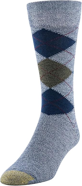 GOLDTOE Men's Campbell Argyle Crew Dress Socks, 6-pairs