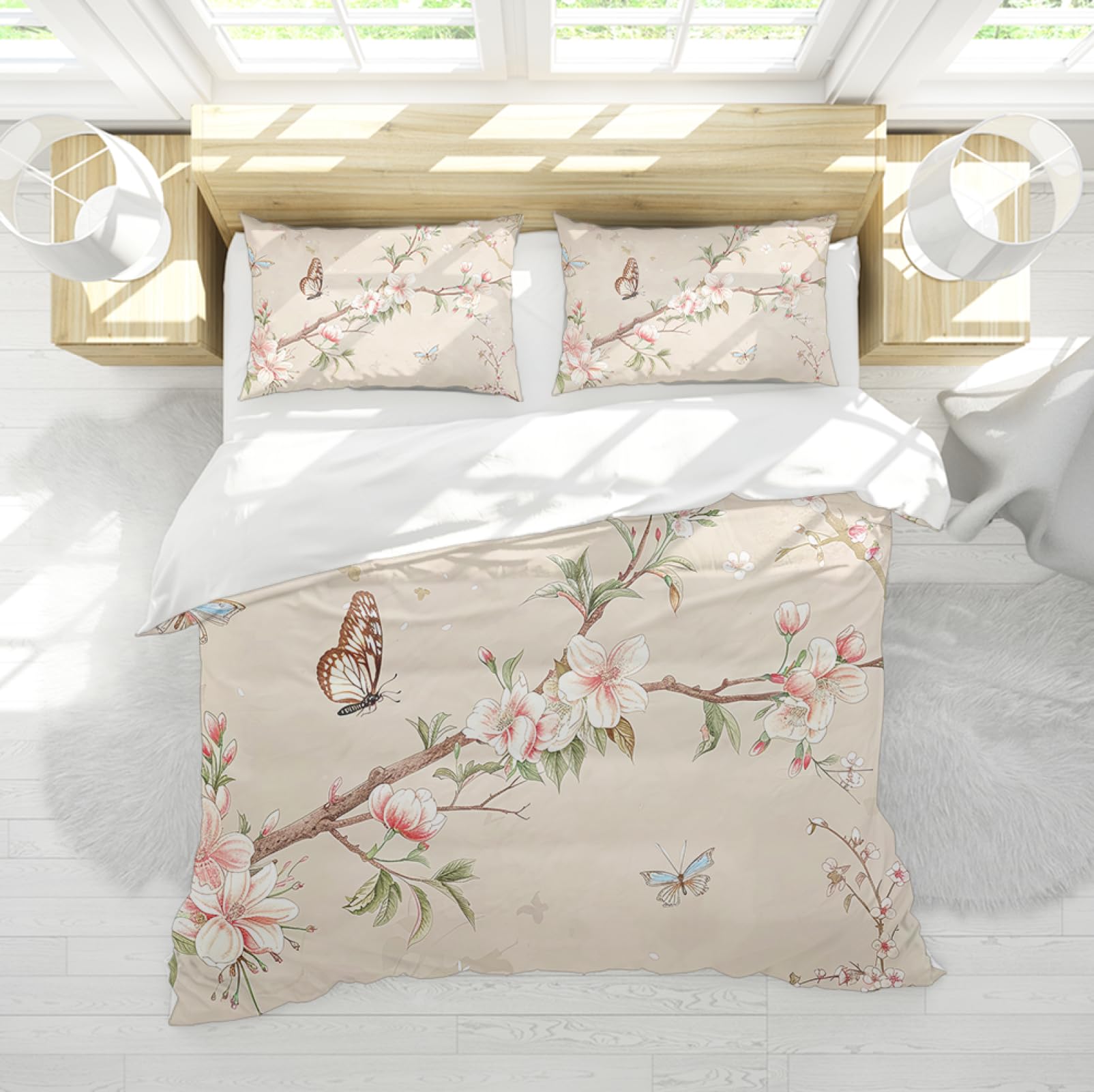 Ensemble de literie fleur rose respirant contre la transpiration 240x260cm