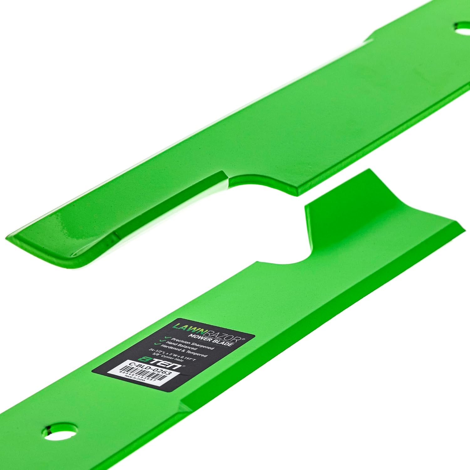 8TEN LawnRAZOR Blade for Exmark Lazer Z AC XS XP LC 72 Inch Deck 103-2531-S 1-643006 (Notched High Lift) 3 Pack