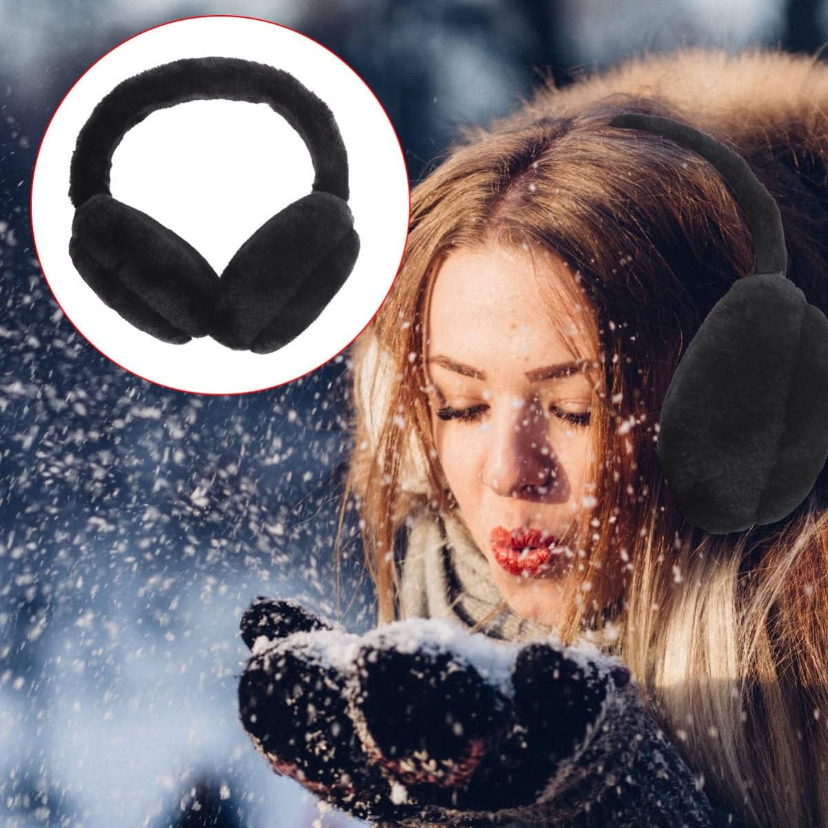 HEALLILY 1Pair Women Winter Earmuffs Plush Ear Warmers Winter Outdoor Earmuffs