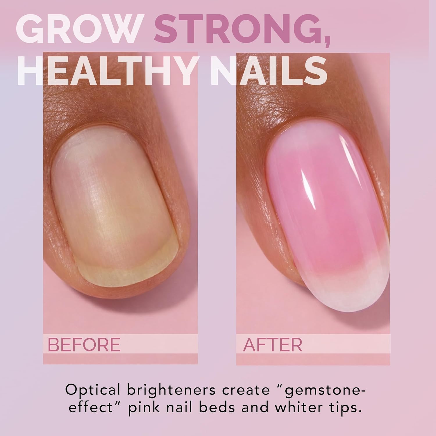 Perfect Formula Ruby Pink Gel Coat - Nail Strengthener, Keratin Nail Treatment, Gemstone Pink Gel Nail Polish - Nail Strengthener for Damaged Nails - Made In The USA .60 fl oz.